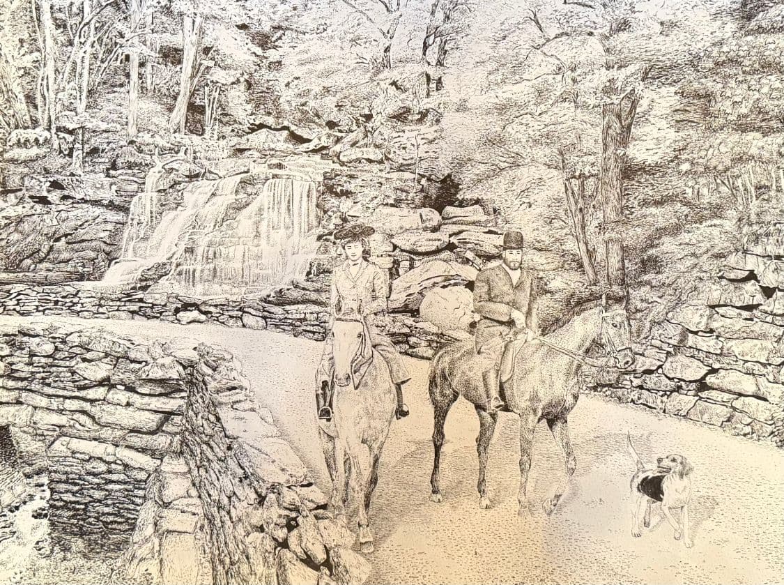 Catskill Carriage Road — pen and ink